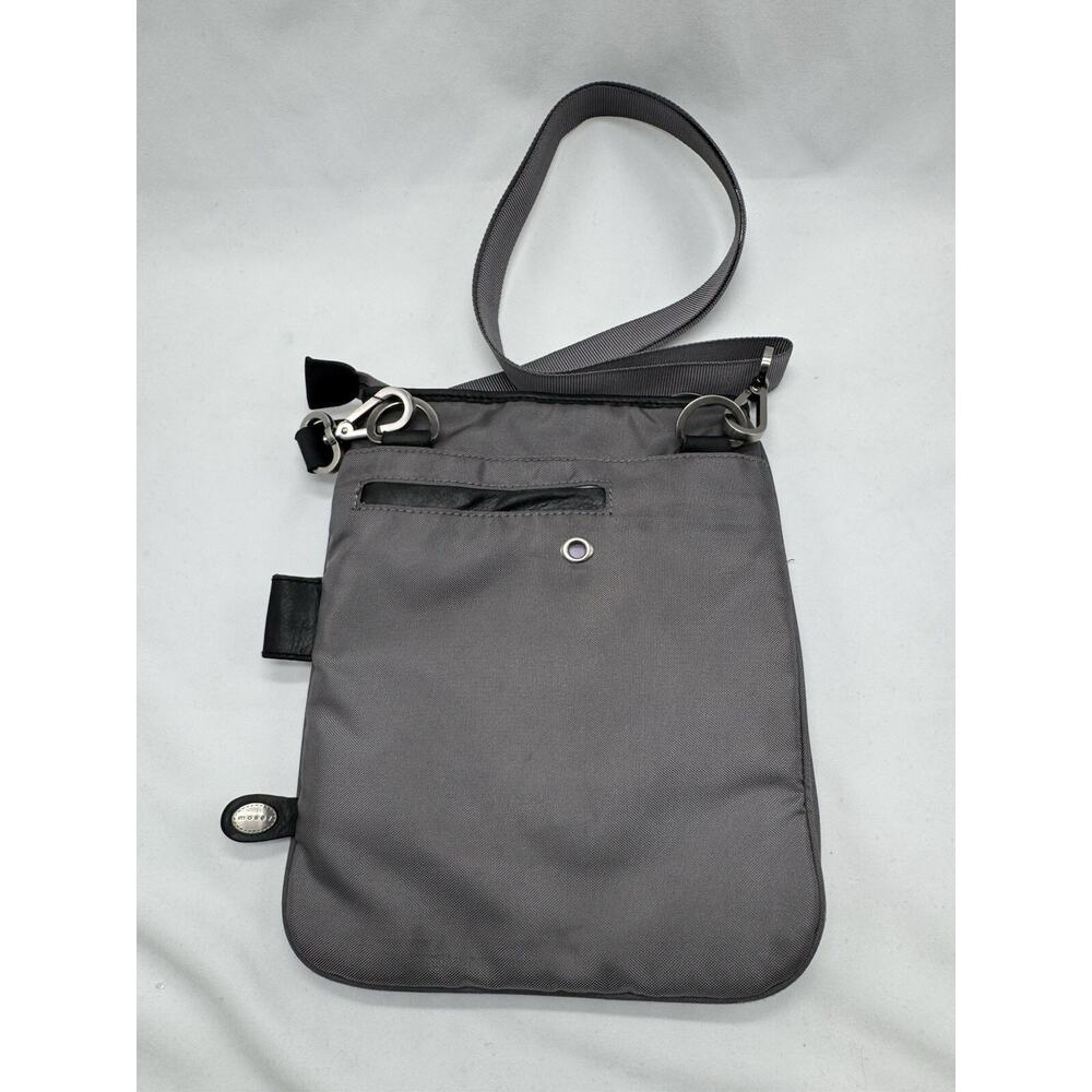Mosey Life by Baggallini Caster Cross Body Purse Gray Lavender Lining Preowned - Picture 4 of 14